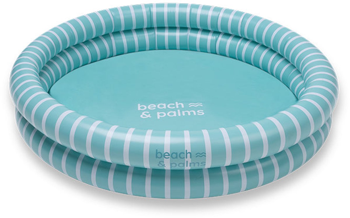 Swim Essentials Kinderzwembad - Groen/wit - Strepen - Ø 100 Cm