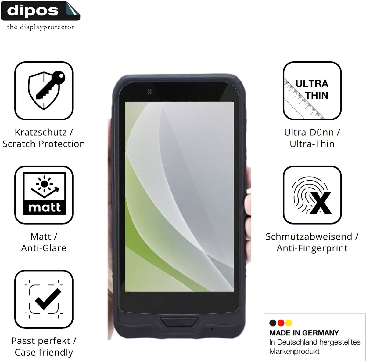 dipos – 4x Matte Beschermfolie geschikt voor Conker NS6 | Krasbestendige & antireflecterende Screenprotector Ultra-Thin