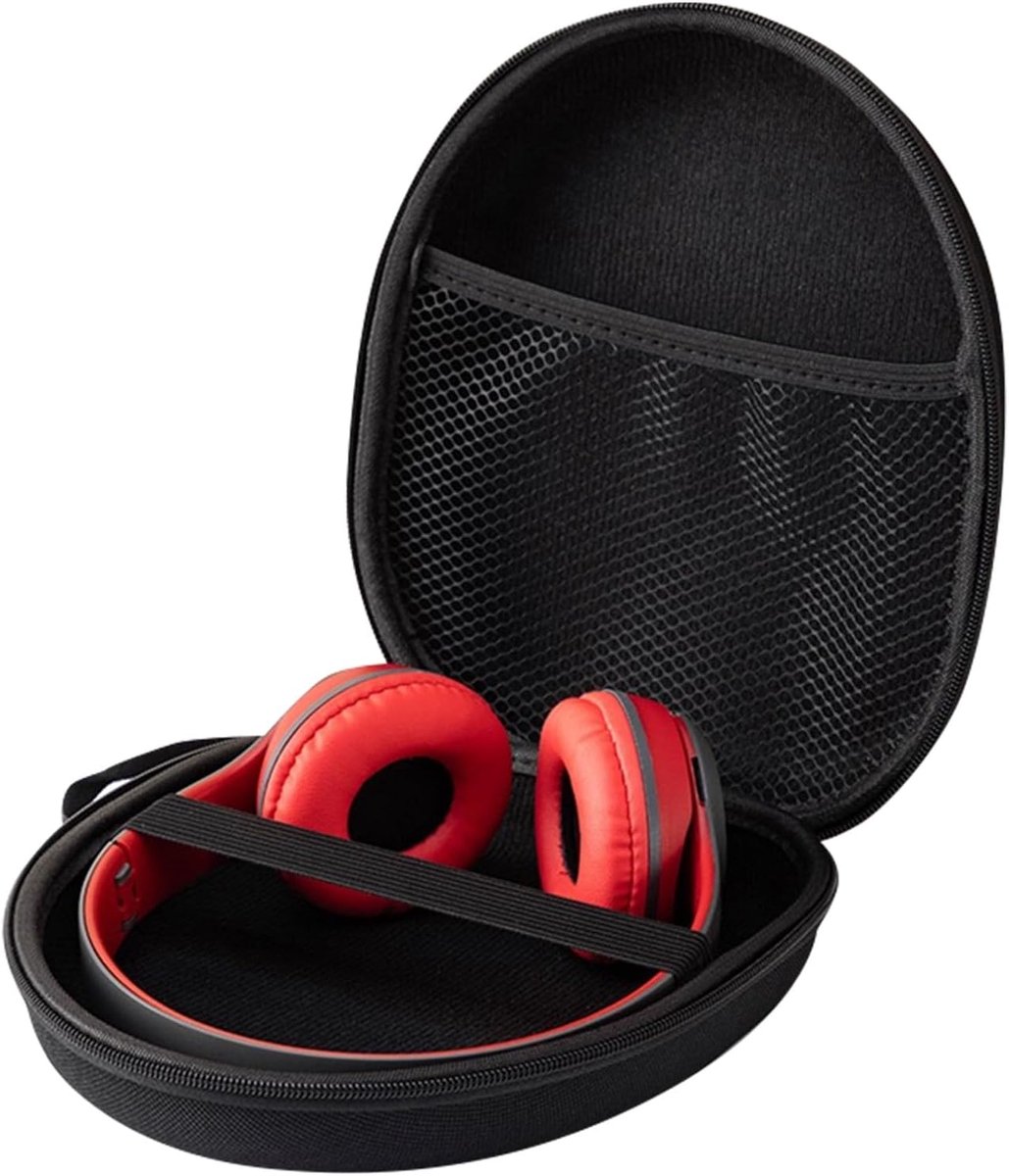 Nylon Hoofdtelefoon Case, Universele Grootte, Compatibel met Sony MDR-XFB950BT, MDRZX310, COWIN E7, Bose QC25, Grado SR80 Zwart