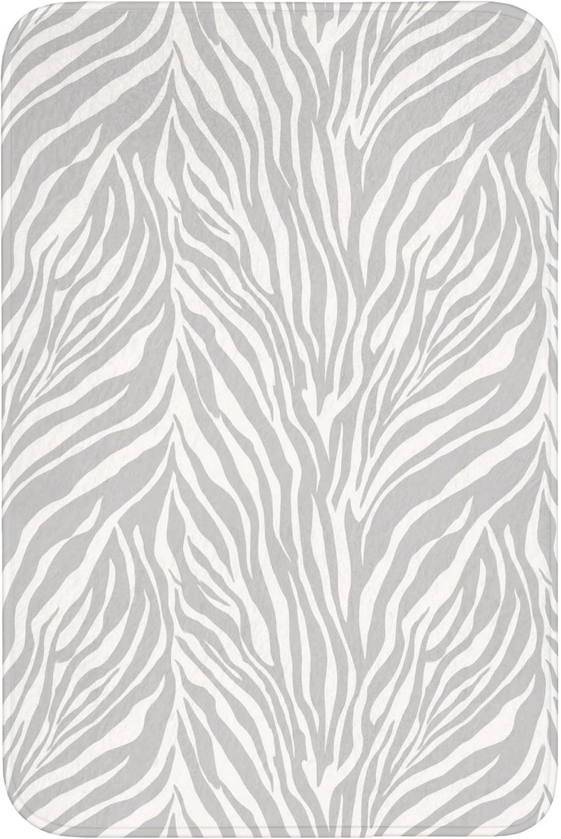 Badmat Rechthoekig 60x90 cm Badkamer Accessoires Bath Mat Anti Slip Wc Memory Foam Wasbaar Zacht Bathroom Toilet Mats Washable Zebra - Motief - Grijs
