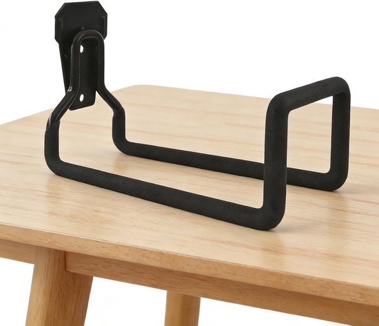 stabiele metalen slanghouder voor wandmontage, 19,3 x 12,5 cm tuinslanghouder, waterslanghaak voor buiten, zwart — afbeelding 2