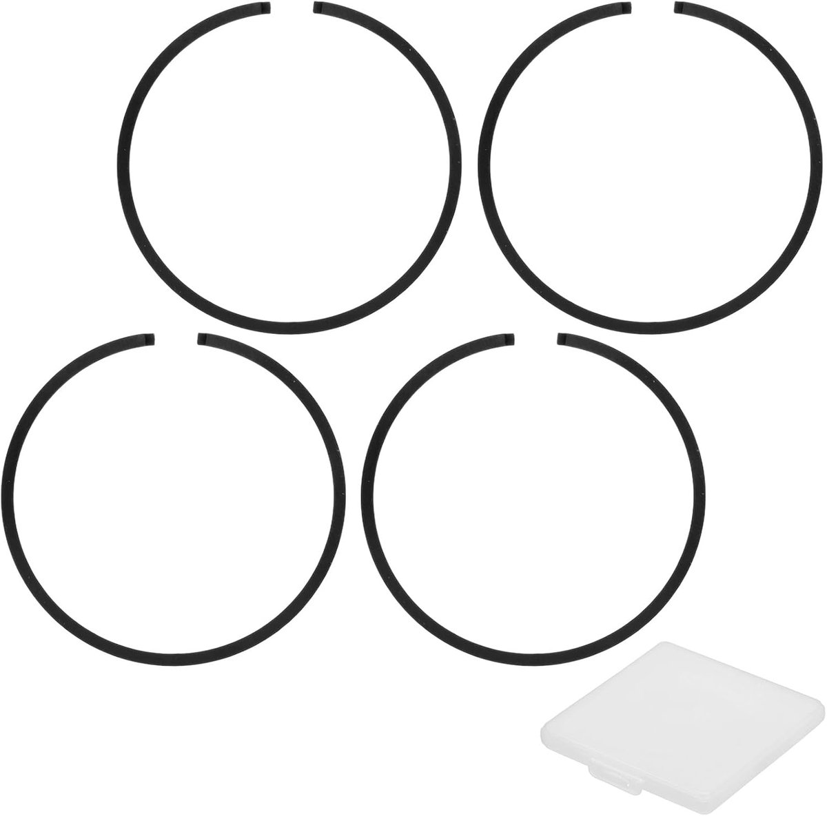 METERXITY Set van 4 zuigerveren voor motor, 44 mm x 1,2 mm dik, smeedijzeren zuigerringset, standaard vervanging voor kleine motoren/motoren/machines [zwart]