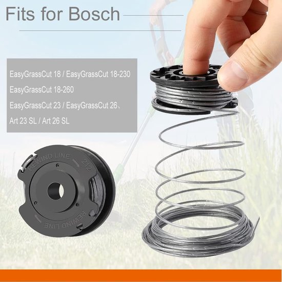 Spoelen voor Bosch EasyGrassCut 18 23 26 Art 23 26 grastrimmer, spoelen voor draadsnijder (BOSCH F016800569 / F16800385, 2 stuks) — afbeelding 4