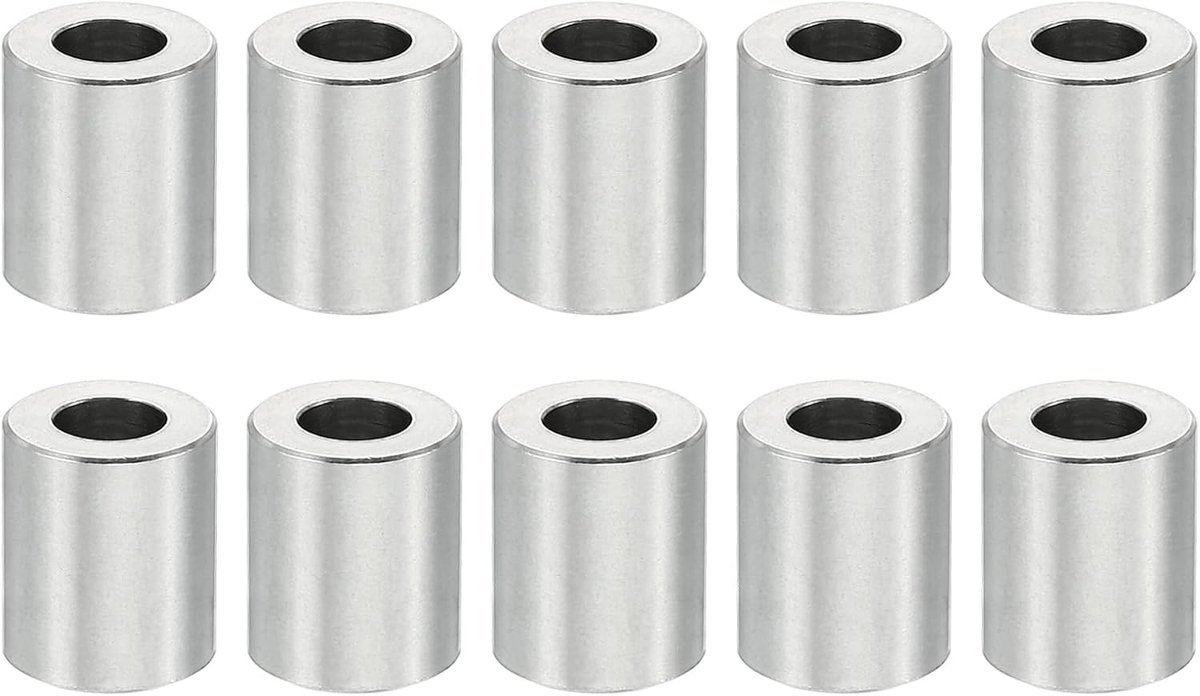 M4 roestvrijstalen afstandhouders, 10 stuks metalen afstandhouders roestvrij staal 4,2 mm ID x 8 mm OD x 10 mm L roestvrijstalen afstandhouders schroef afstandhouder ronde voor 5/32" of M4