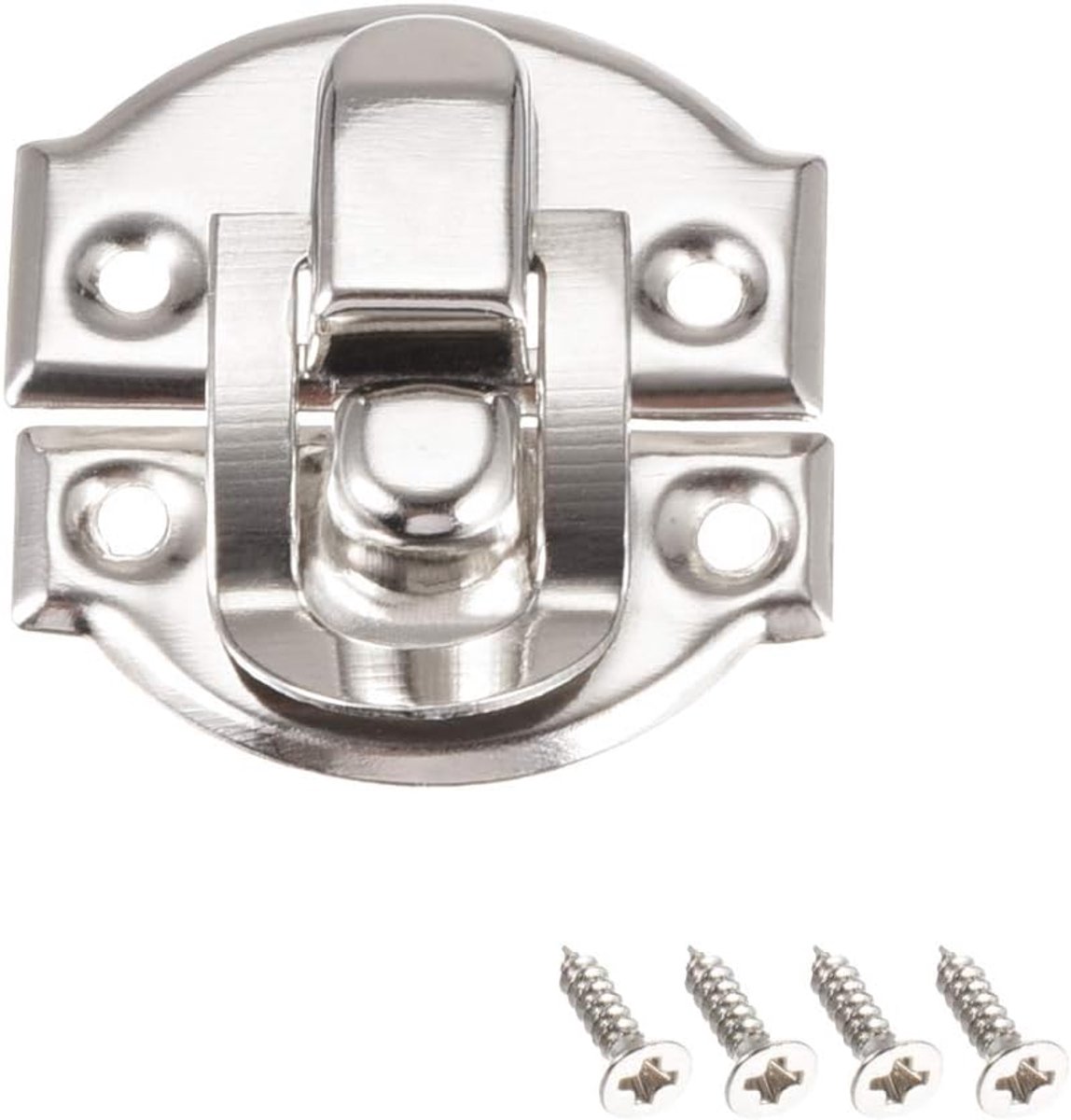 sourcing map 10 stuks Koffersluiting, retro stijl sieraden houten kisten sluiting geel 29x27mm,10 pcs Silver Tone