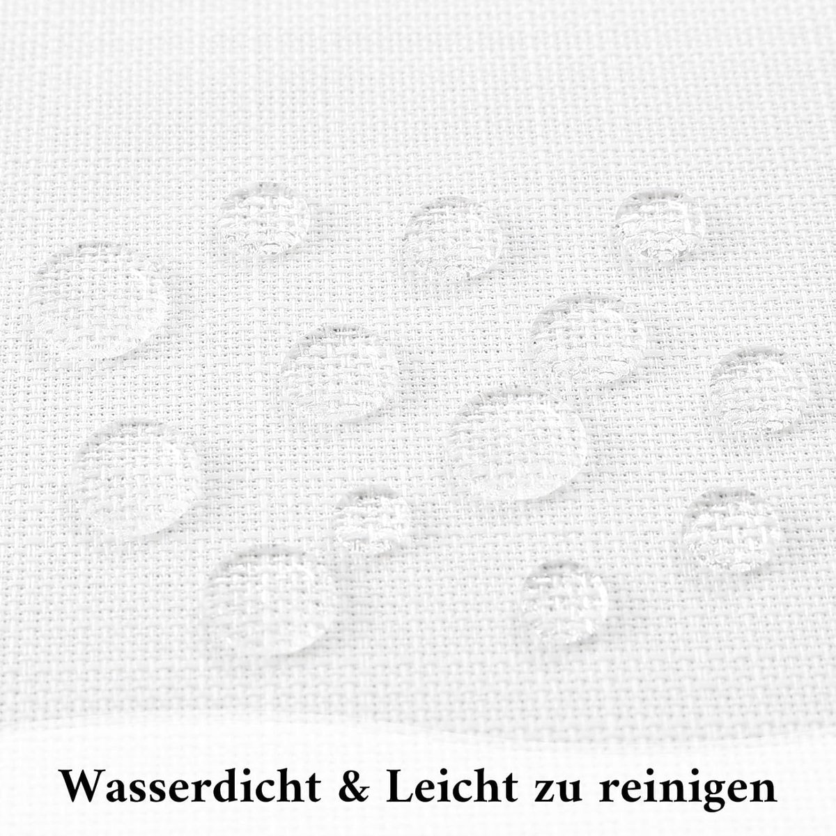 Linnen-look tafelkleed, waterafstotend, 130 x 160 cm, rechthoekig, afwasbare tafelkleden voor keuken, eetkamer, tuinfeest, decoratie, wit