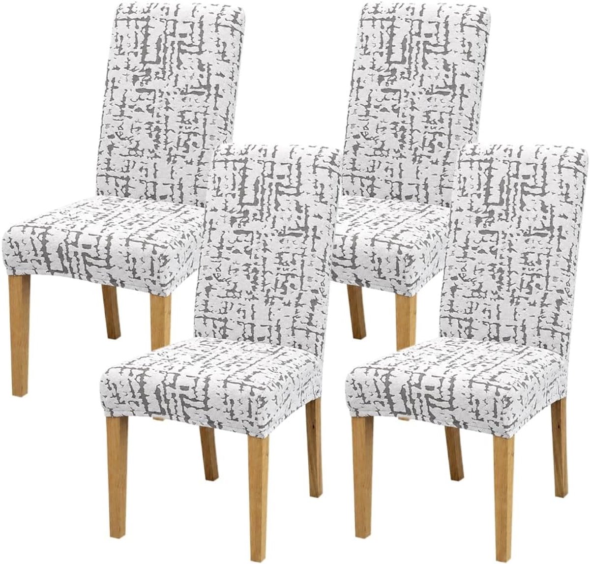 stoelhoezen, elastisch, afneembaar, laagpolig, universele hoezen voor stoelen, wasbare schommelstoelhoes voor eetkamer, hotel, banket en bruiloft (lichtgrijs, 4 stuks)