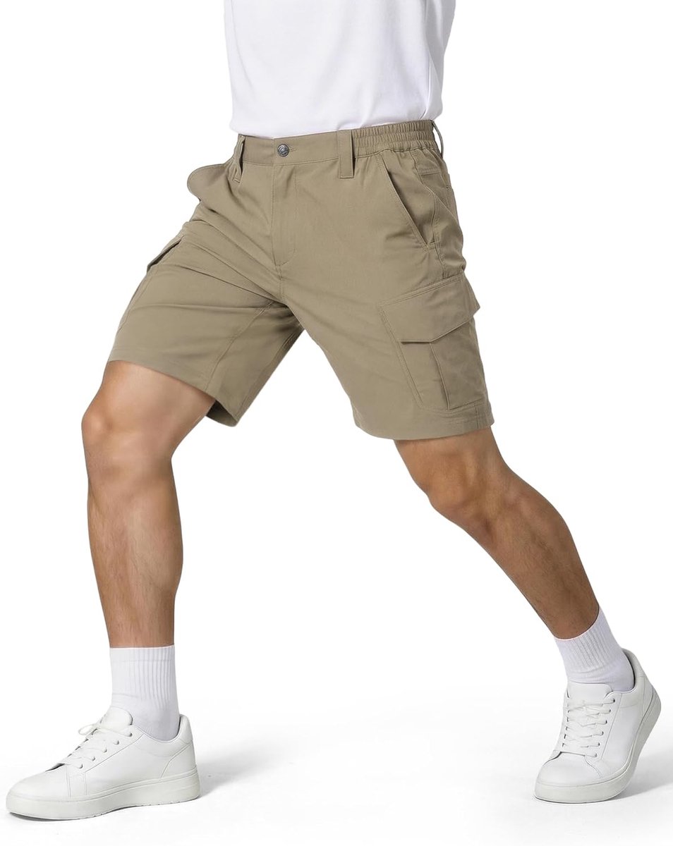 Shorts Sneldrogende Stretch Werkshorts voor Mannen met Veilige Ritszakken Lichtgewicht Zomer Golfshorts voor Hiken Wandelen Outdoor Vissen, Kaki, 32W/11L : Amazon.nl: Kleding, schoenen & sieraden