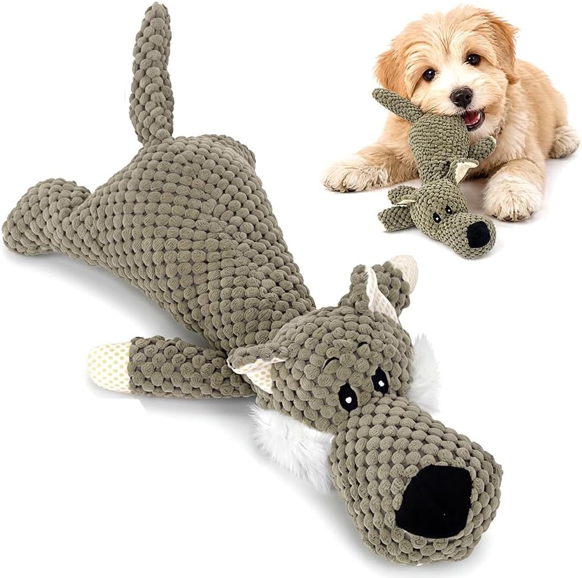 para perros indestructible, indestructible, juguete para perros, antiestrés, cumpleaños, jugu et e de peluche chirriante par a perro s(Lobo verde)