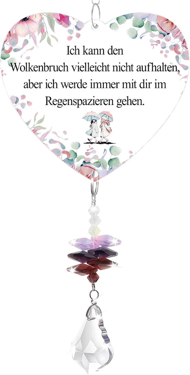 Zonnevanger van acryl, met kristal, cadeau voor beste vriendin met regenboog-effect, raamdecoratie voor woonkamer en slaapkamer, zus, cadeau, zus en beste vriendin