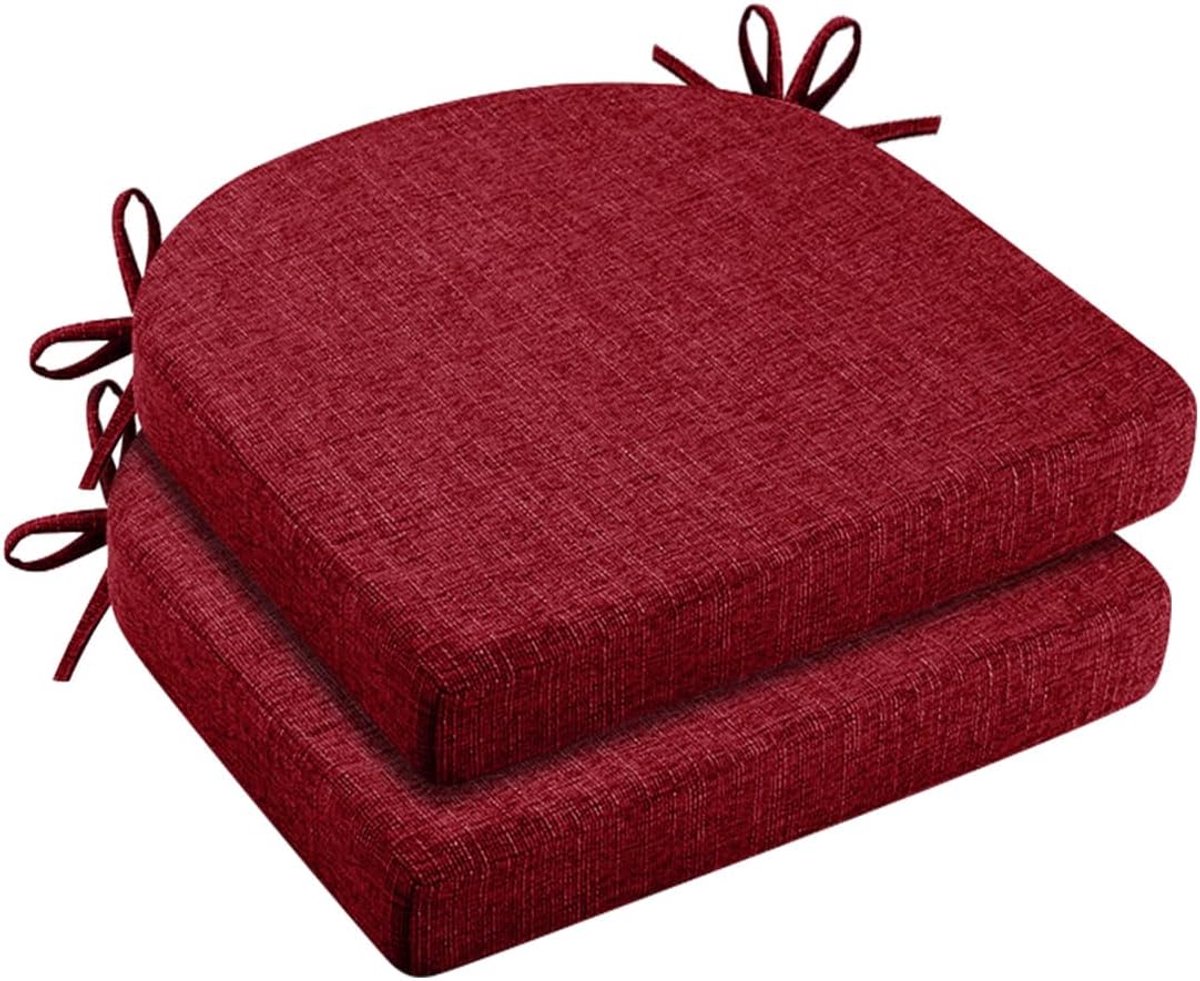 Set van 2 stoelkussens, 43 x 42 x 5 cm, schuimrubber met hoge dichtheid, comfortabel zitkussen voor binnen en buiten, stoelkussen, tuinstoel, balkonstoel, kussen, zitkussen voor eetkamer, woonkamer