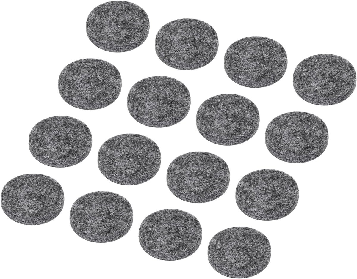24 stuks vilten meubelpads, 1,4 cm, rond, kleine vilten stoelbeschermers, voorkomen krassen voor meubels en harde vloeren, donkergrijs