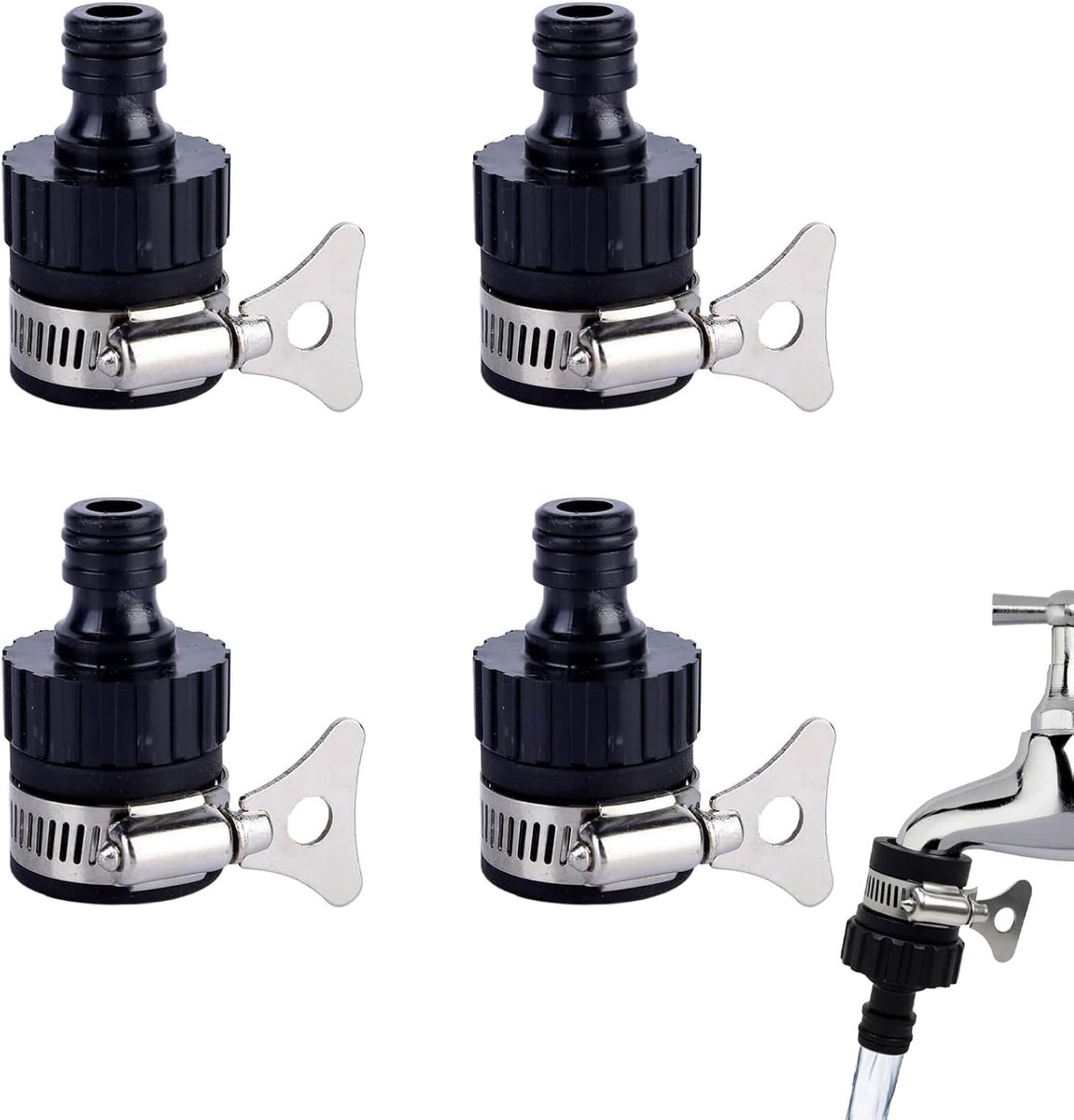 4 Stuks Kraan Adapter, Draadloze Kraanaansluitset, Kunnen Worden Aangesloten op Gewone Kranen met een Diameter Kleiner dan 16 mm