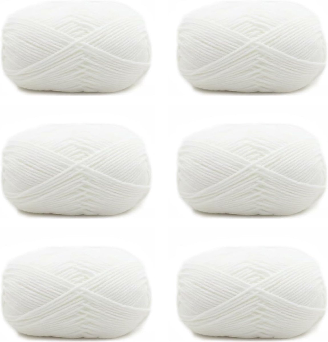 Haakgaren, handbreigaren, verkrijgbaar in 6 katoenen draden, voor kunsthandwerk, haken en handbreigaren, katoengaren, 50 g, wit
