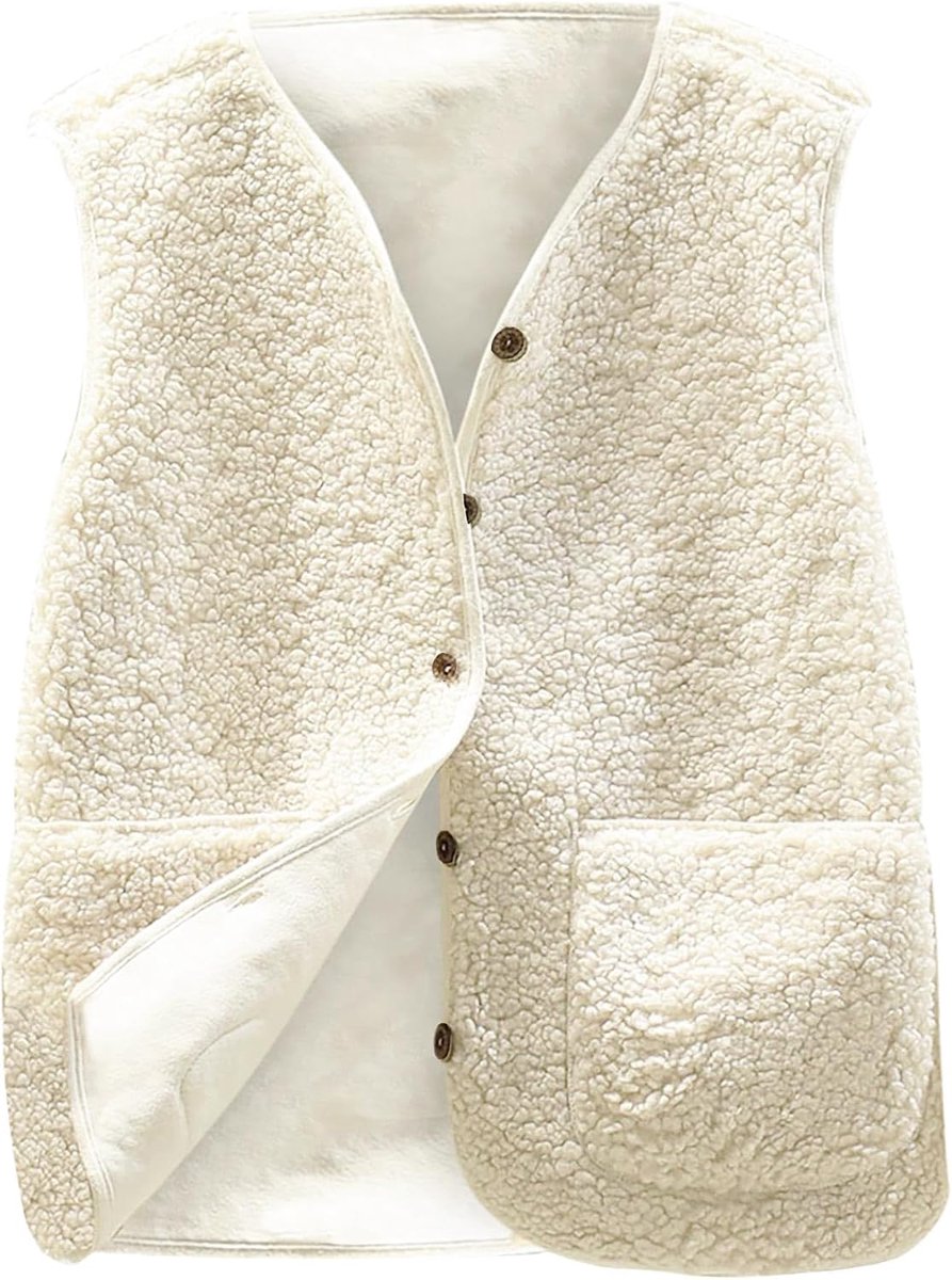 Damesvest, mouwloos, fleece, mouwloze jas, dames, winter, warm, mouwloos, zacht, warm, modieus, casual jas, pluizige jas, vest