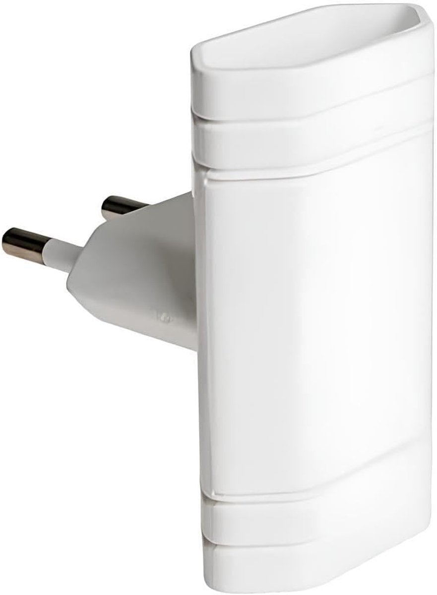 plat stopcontact (dubbel) dunne wandcontactdoos - adapter met 2 aardingscontactdozen 10 A (250 V kleur wit - ideaal voor montage achter meubels, meubels