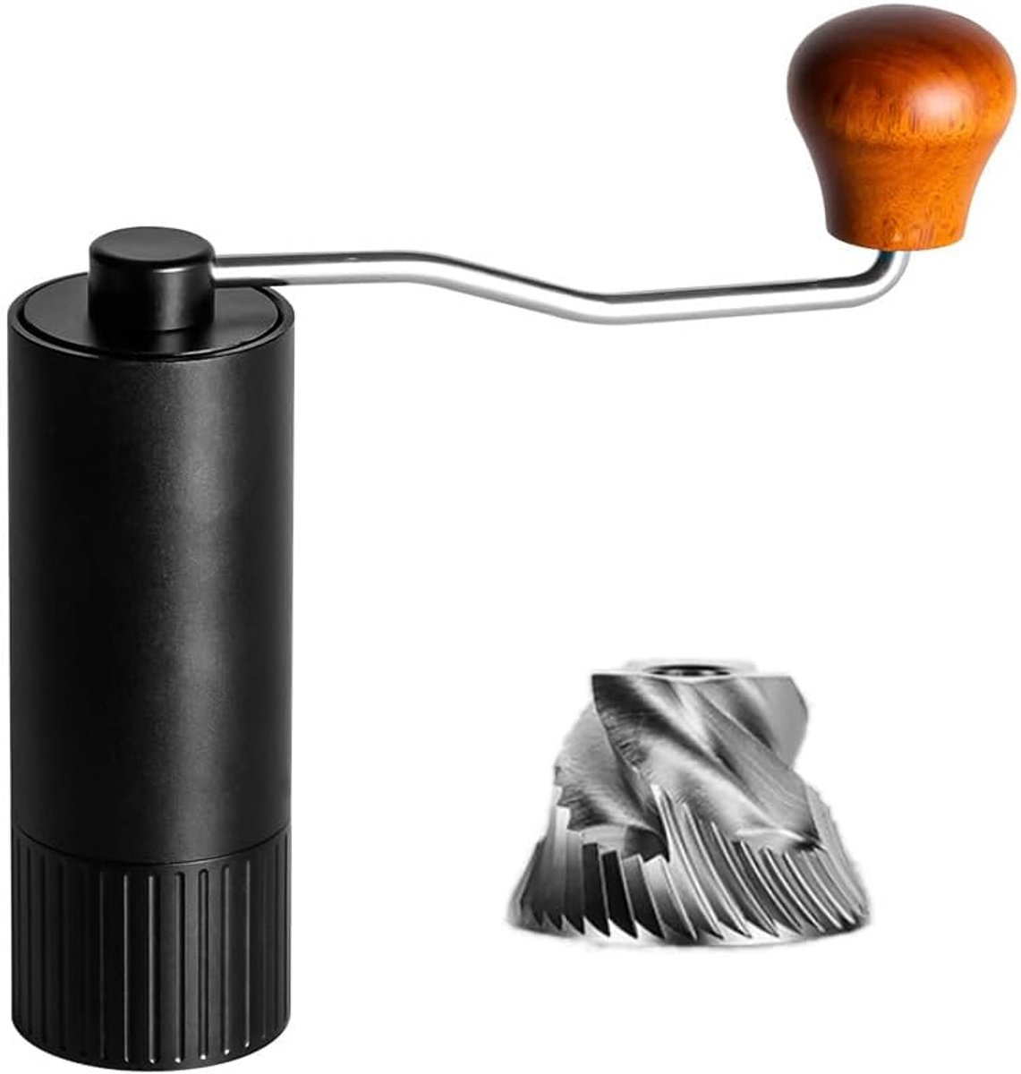 Handkoffiemolen Met Cnc 420 Roestvrijstalen Conische Maalschijf, Instelbare Maalgraad. Draagbare Handkoffiemolen Voor Espresso/french Press/pour-over – Zwart