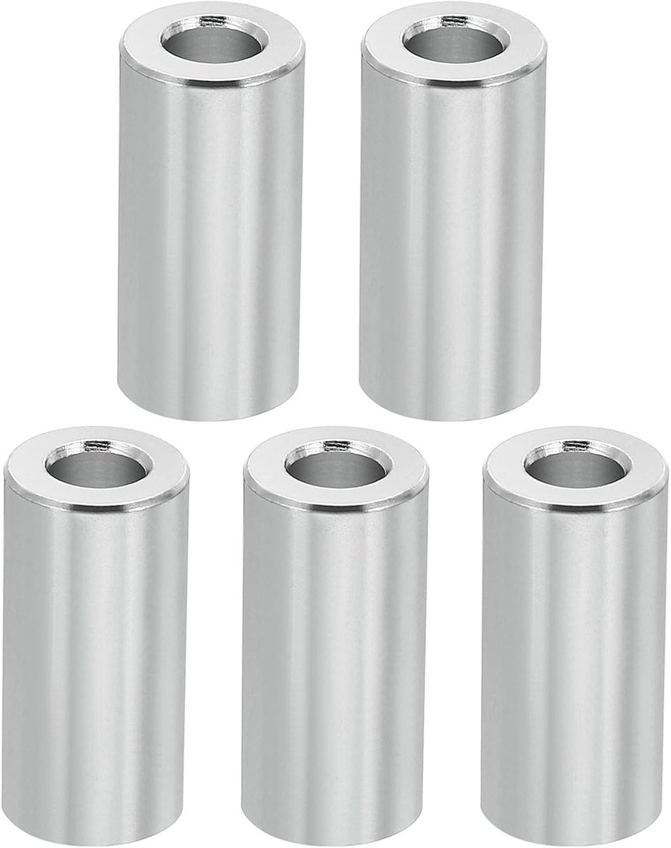 M6 Aluminium Spacers, 5 Stks Metalen Spacer Aluminium 6.2mm ID x 12mm OD x 25mm L Aluminium Spacer Schroef Standoff Ronde voor 1/4 "of M6 Schroefbouten