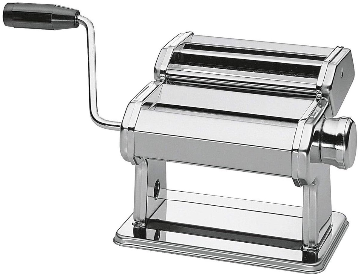 Pastamachine Compack - Pastamaker Handmatig - Zelf Pasta Maken - Roestvrij Staal - 19 x 12.5 x 13 cm - Zilver
