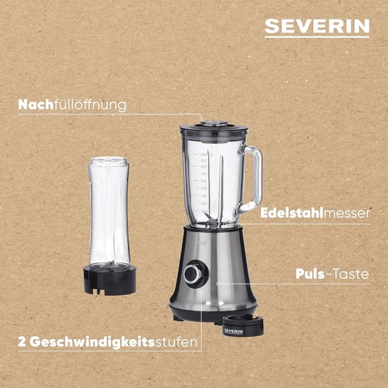 Multifunctionele Mixer - Smoothie Maker Keukenmixer - Gezonde Dranken Maken - 2-in-1 Functionaliteit - 16.5 x 16.5 x 37.5 cm — afbeelding 5