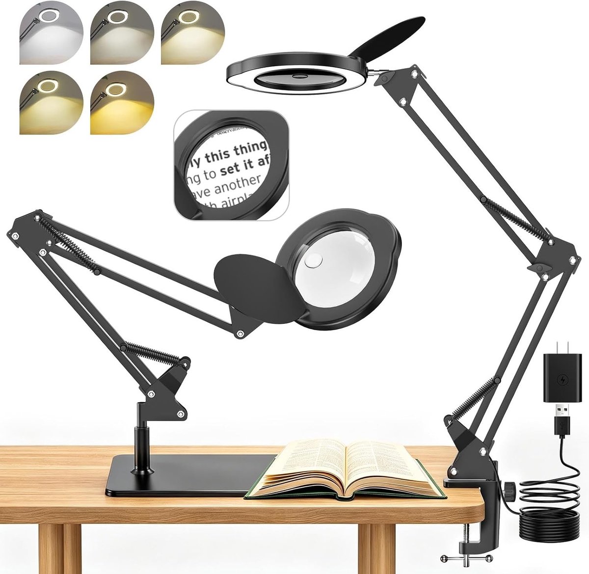Vergrootglas met Licht - Standaard met Klem - Handig voor Thuis en Hobby