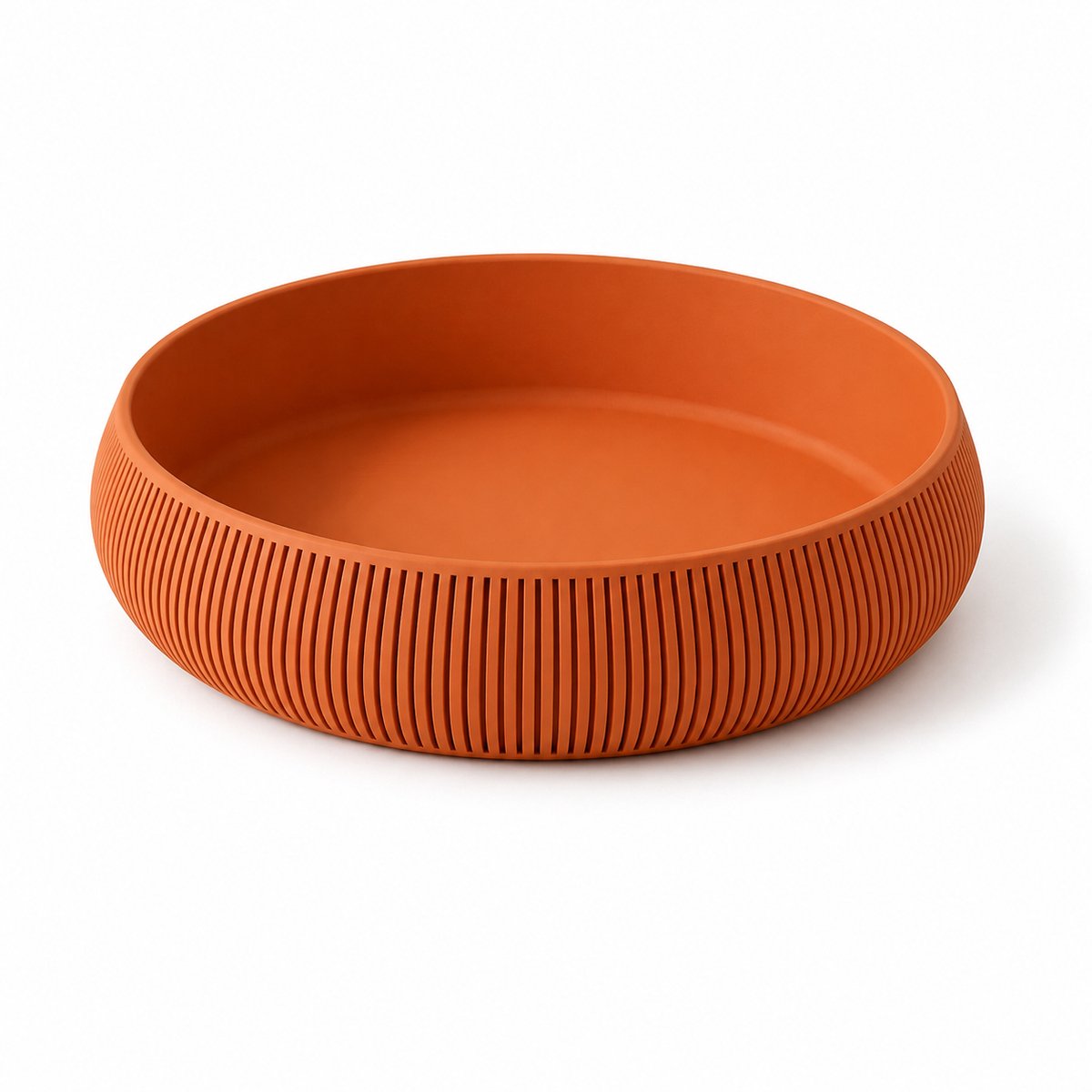 Geribbelde ronde schaal – 3D-geprinte decoratieve schaal
