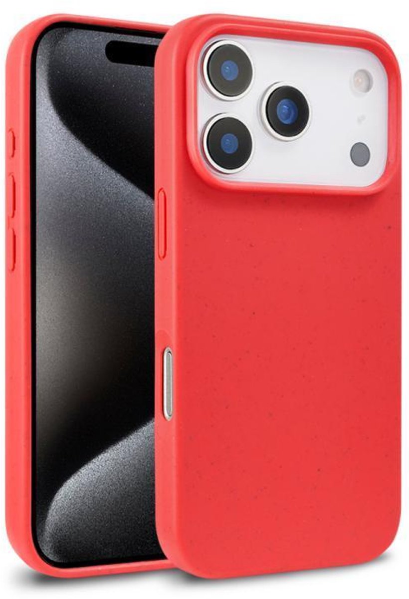 Mobigear Hoesje geschikt voor Apple iPhone 18 Pro Telefoonhoesje Eco Friendly | Mobigear Bio Backcover | iPhone 18 Pro Case | Back Cover - Rood
