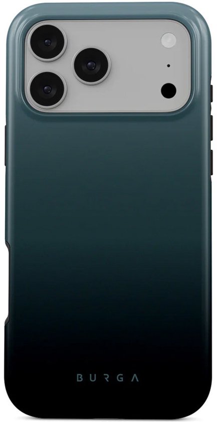 BURGA telefoonhoesje voor iPhone 17 Pro Max in Black Hole-design, een donkerblauwe tot zwarte gradiënt.