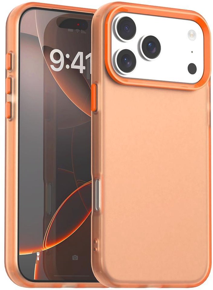 Mobigear Hoesje geschikt voor Apple iPhone 18 Pro Telefoonhoesje Hardcase | Mobigear Crystal Backcover | iPhone 18 Pro Case | Back Cover - Oranje