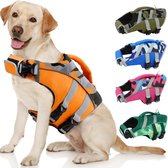 Reflecterend Reddingsvest Hond - Zwemvest Hond - Hondenzwemvest - Verstelbaar Reddingsvest voor Huisdieren - Reddingsvest voor Zwemmen en Varen - Met Reddingshandvat - S - Voor Kleine, Middelgrote en Grote Honden - Oranje