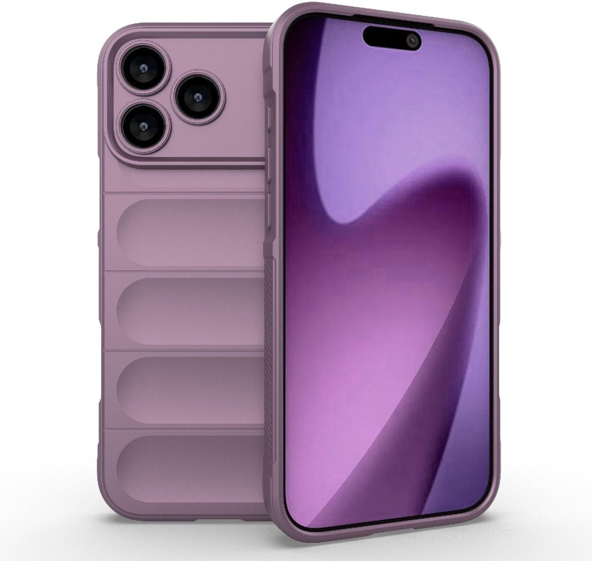 Mobigear Hoesje geschikt voor Apple iPhone 18 Pro Max Telefoonhoesje Flexibel TPU | Mobigear Bumpy Backcover | iPhone 18 Pro Max Case | Back Cover - Paars