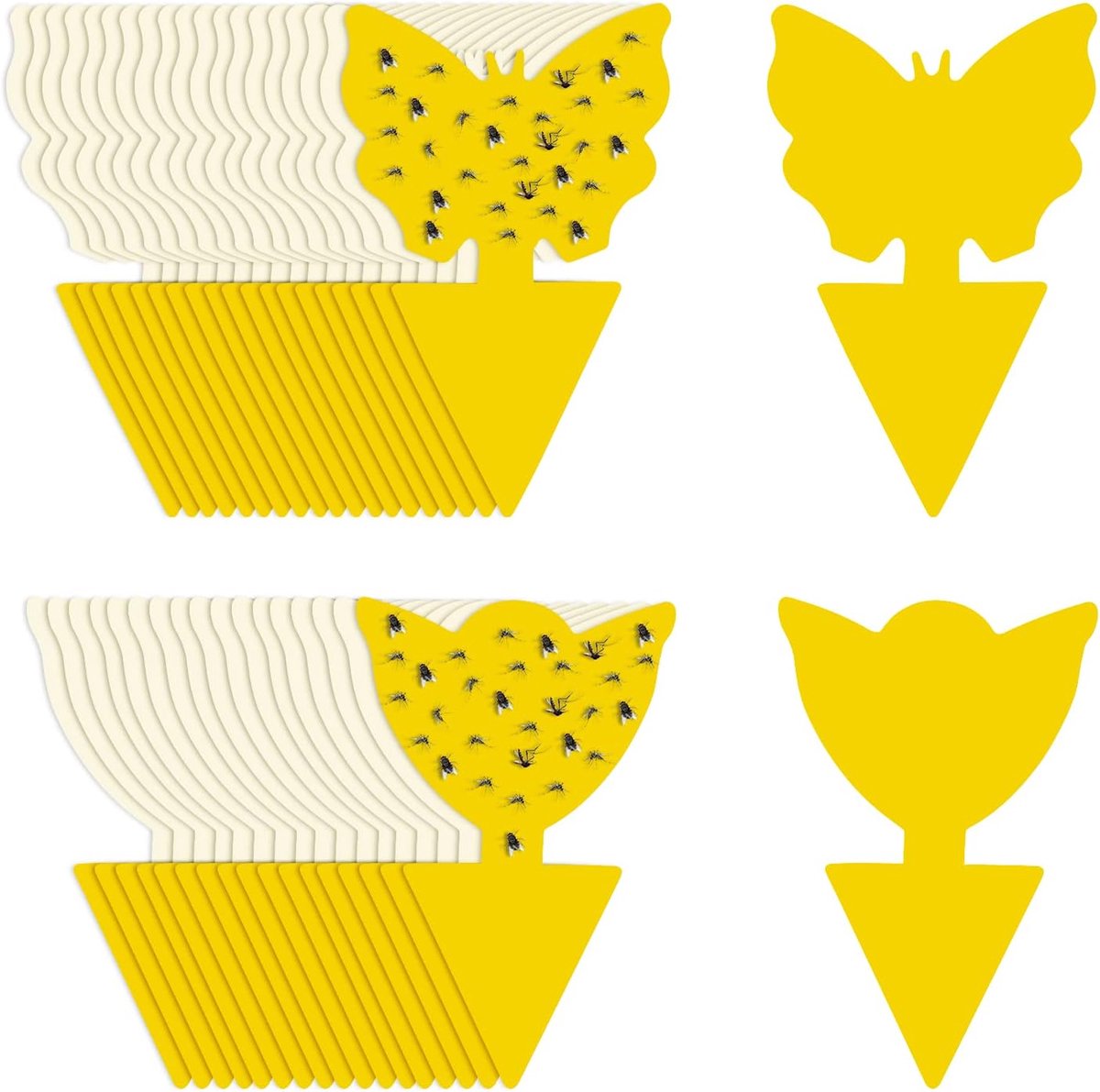 40 kleefvallen voor insecten - Insectenlokmiddelen - Gele stickers - 13*8 cm - Geel - Planten- en insectenvallen voor binnen en buiten - Ongediertebestrijding - Voor het vangen van rouwvliegjes, vliegen en fruitvliegjes - Vlinder-/tulpenpatronen