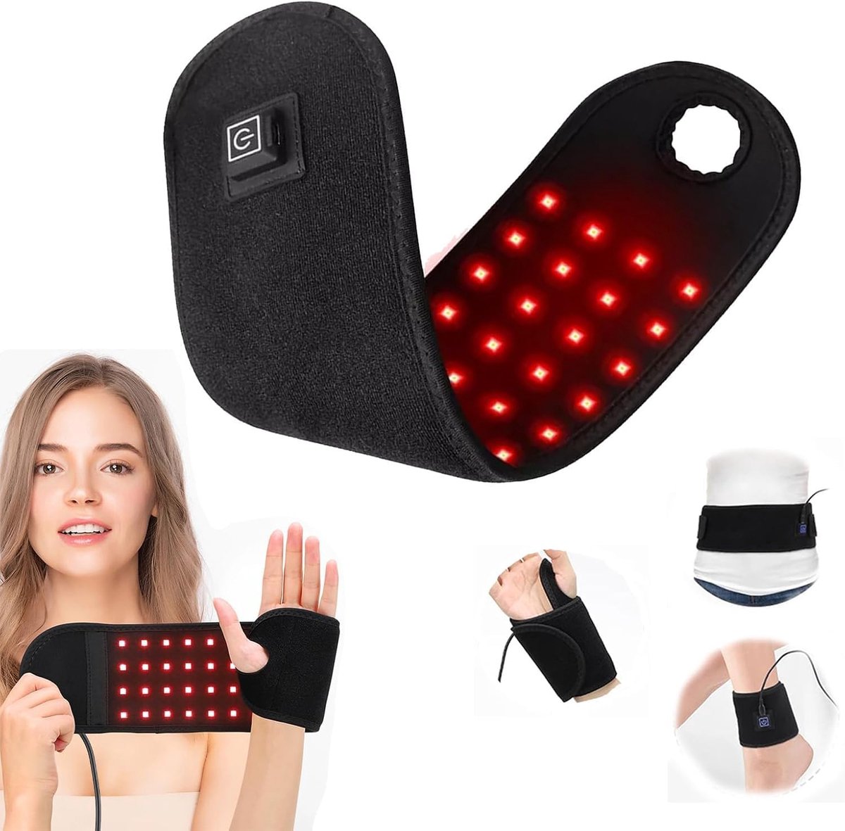 Rood licht therapie apparaat 660nm & 850nm infrarood LED lichtband draagbaar pijnverlichting lichaam nek knie arm