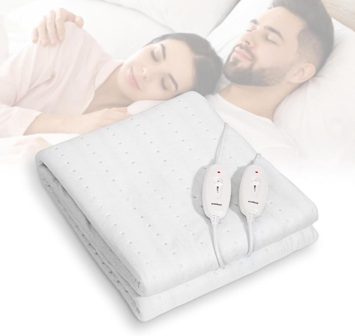 Elektrische Deken - Matrasverwarmer - Warm Slapen - Dubbele Regeling - 160x140cm - Wit