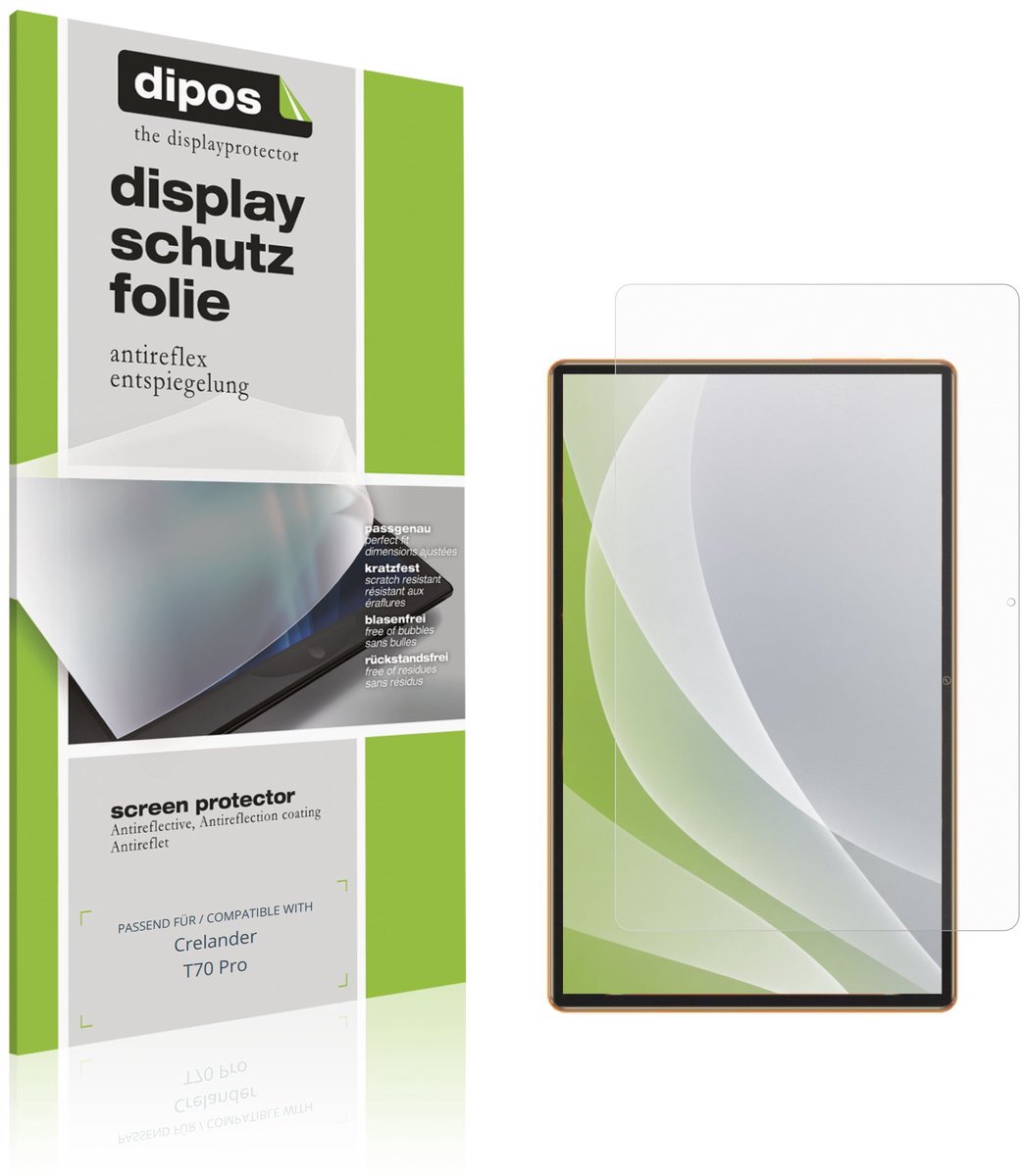 dipos – 2x Matte Beschermfolie geschikt voor Crelander T70 Pro | Krasbestendige & antireflecterende Screenprotector Ultra-Thin