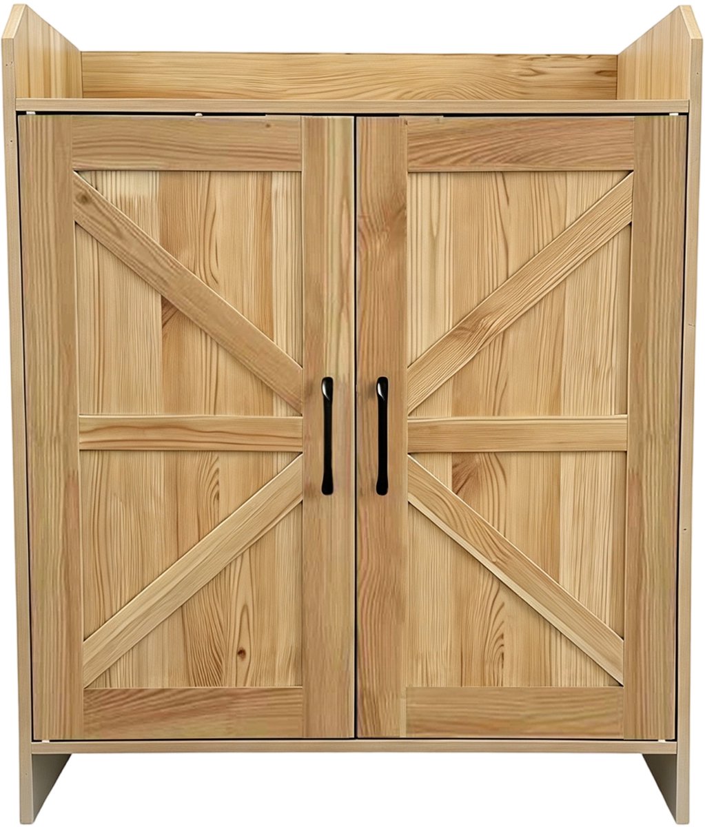 Danky Schoenenkast met 5 legplanken - 90 cm hoog - Eik