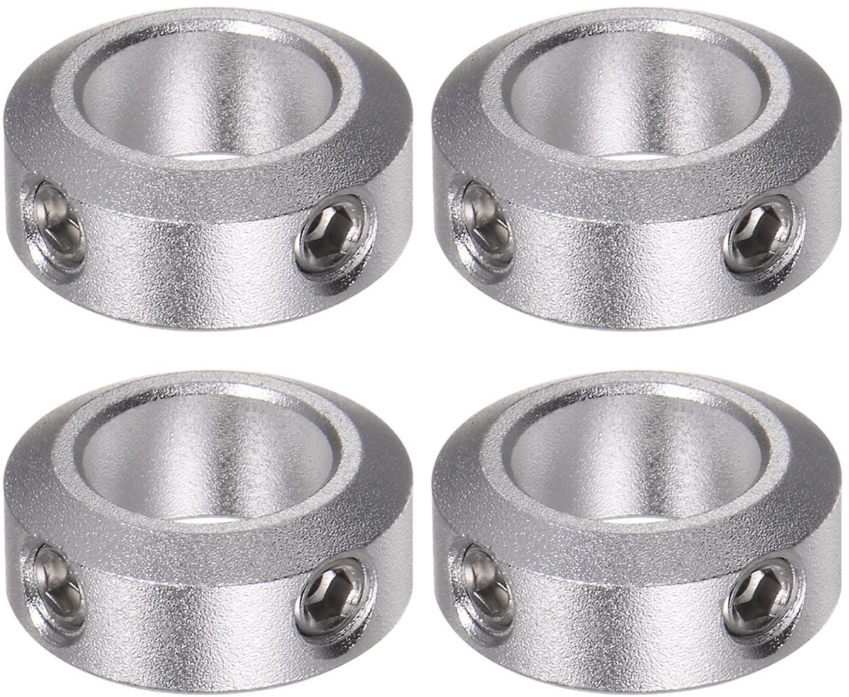 4 stuks klemmen, 12 mm, boring van aluminiumlegering, set schroefasklemmen, 20 mm OD, 8 mm breed, voor as, kruiwagen, transmissiegroepen, CNC-gereedschapsmachines