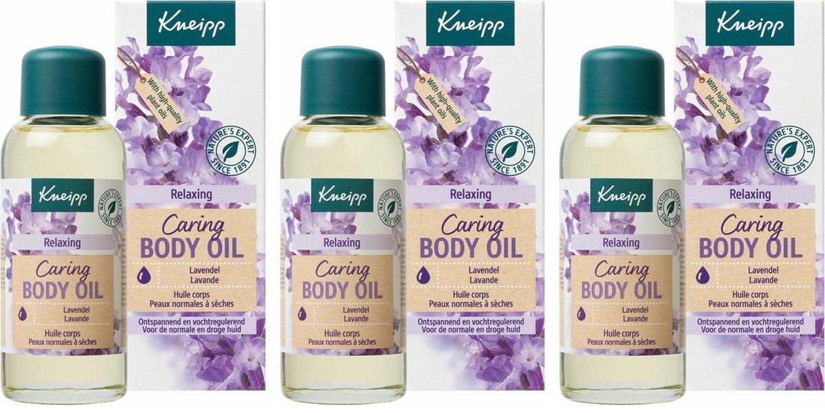 Kneipp Caring Huidolie Lavendel - 3 x 100 ml - Voordeelverpakking