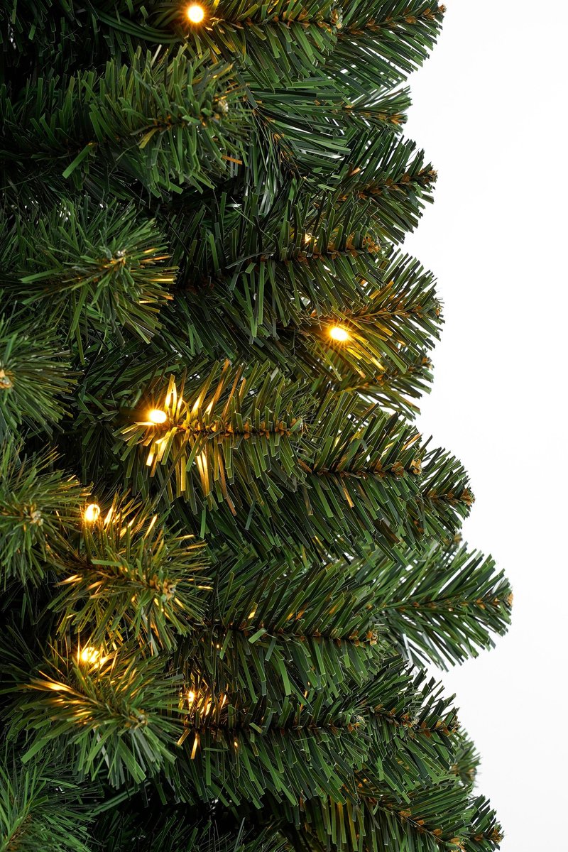 Black Box Trees Charlton Smalle Kerstboom met Timer en Dimfunctie - Kerstversiering voor Binnen tijdens de Feestdagen - Kunstboom met Scharnierconstructie - H215 x Ø56 cm - Groen – foto 5