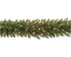 Triumph Tree Forest Frosted Guirlande - Kerstversiering met 96 LED Lampjes en Timerfunctie - Kerstslingers voor Muur, Deur, Trap of Vensterbank - Lengte 270 cm - Groen