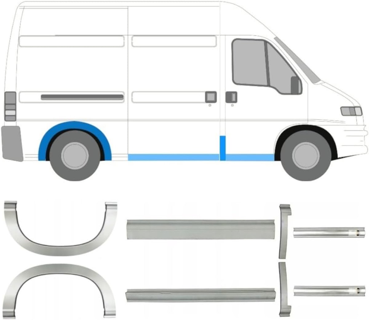 dorpel + achterspatbord voor Fiat Ducato 1994-2006 / Set