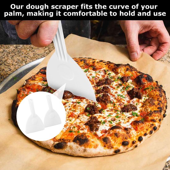 2 stuks pizzaspatel, deegspatel, pizzaspatel, deegspatel, flexibele deegspatel, pizza, pizzadeeg, spatel, keukenspatel, ruimtebesparend, met ophanggaten, voor pizza, cake, deeg, gebak — afbeelding 4
