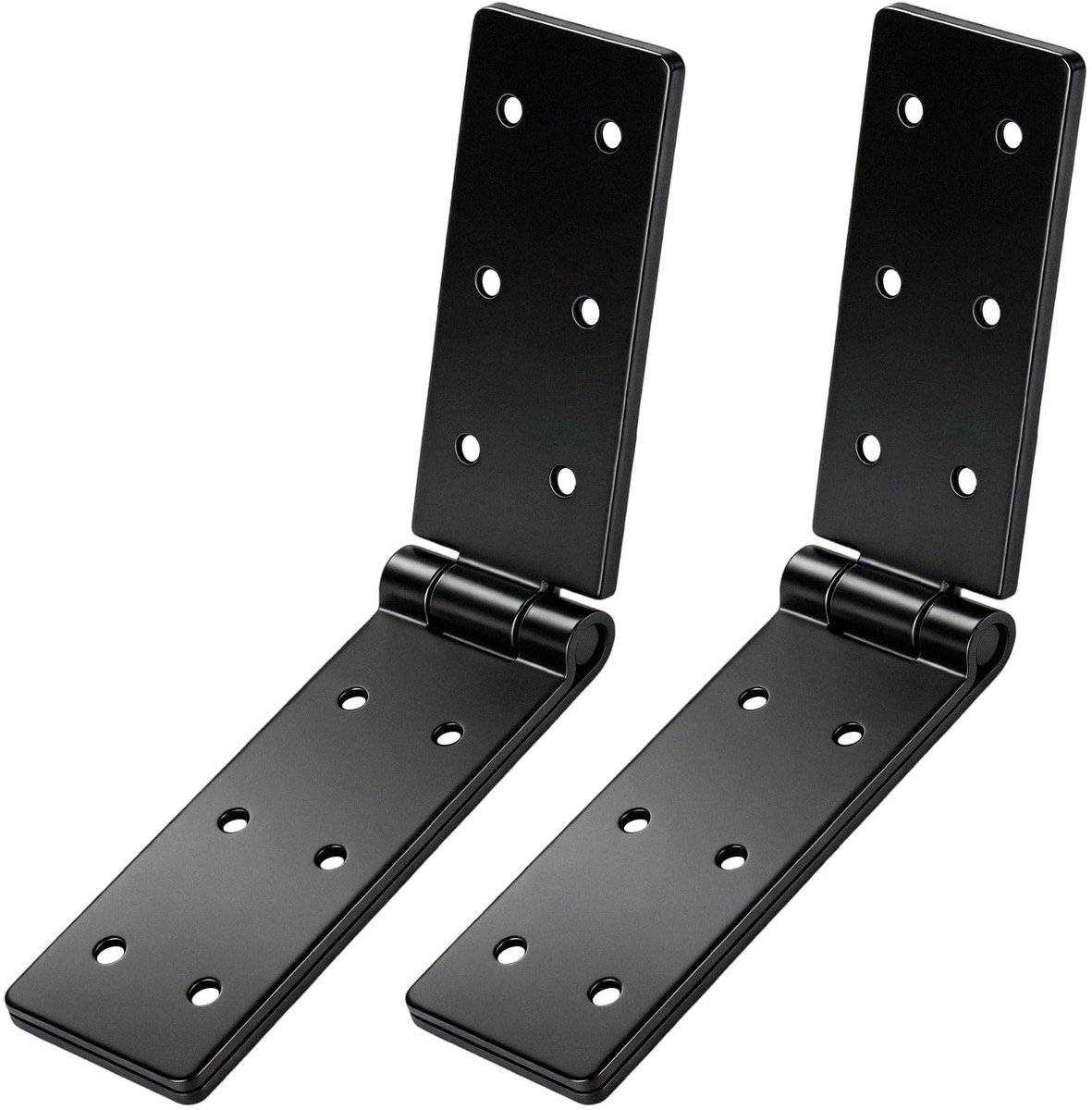 2 stuks deurscharnieren, inklapbaar, kratband, meubelscharnieren, scharnieren, zwart, deurscharnieren, zware scharnieren voor houten deuren, tuindeuren, houten kisten, kasten
