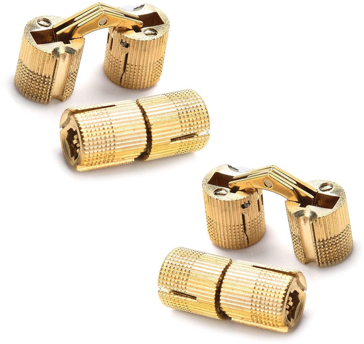 4 Stuks 180 ° openingshoek onzichtbare, Messing verborgen scharnier, verborgen vat scharnieren, Geschenkdoos Verborgen Scharnier voor DIY handwerk accessoire (10 mm, gouden)