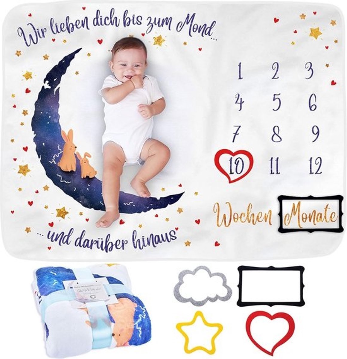 Mijlpaal Dekens voor Baby's en Peuters - Fotografie & Groei Herinneringen