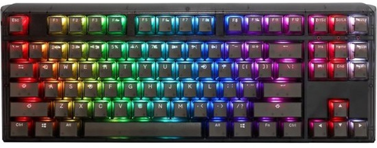 Compact TKL Gaming Toetsenbord Zwart met Blauwe Mechanische Switches - RGB Verlichting
