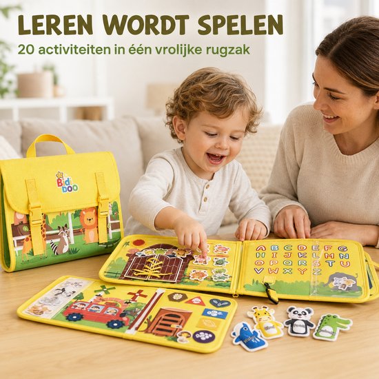 Bidiboo montessori 20-in-1 Busy activiteiten Rugzak XXL Speelboek Nederlandstalig - Educatief Speelgoed Peuter en kleuter speelgoed 3 jaar – van Merkloos — afbeelding 4