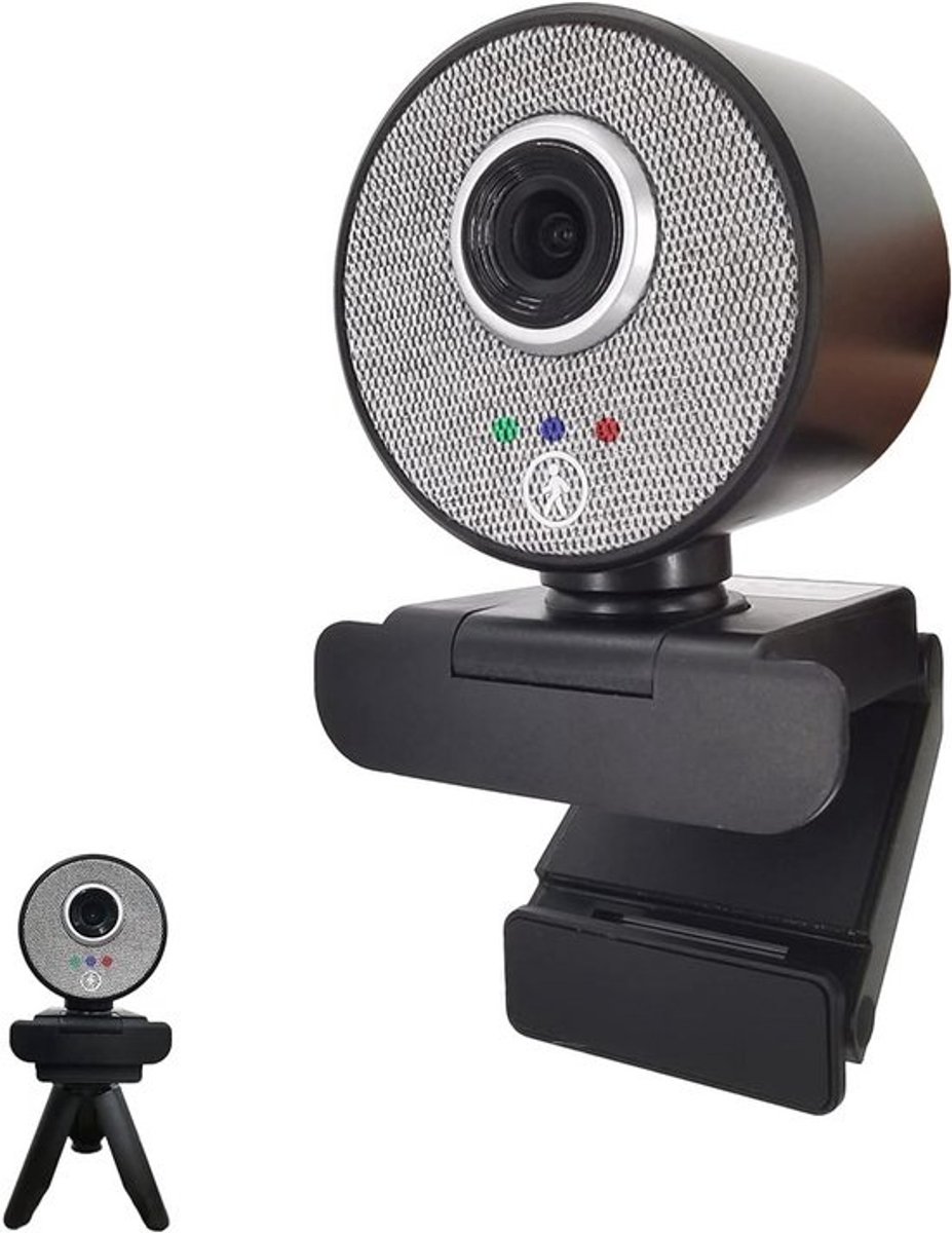 Webcam 1080p Full HD met Statief en Auto Tracking - Plug & Play voor Vergaderen, Livestreaming en Gaming