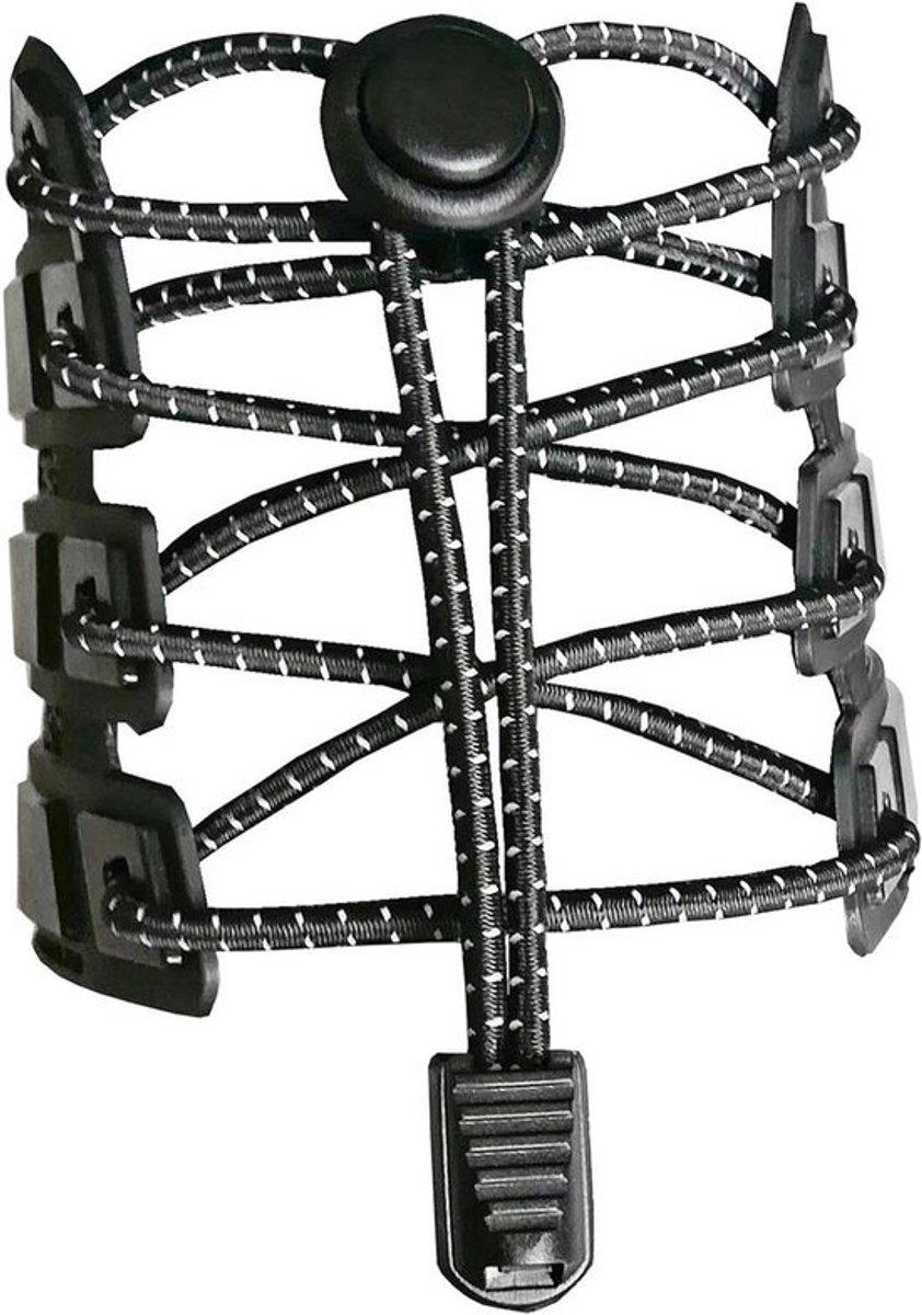 Elastische Veters - Snel Sluitend - Sport & Gemak - Reflecterend Systeem - 3 Paren 120cm - Zwart
