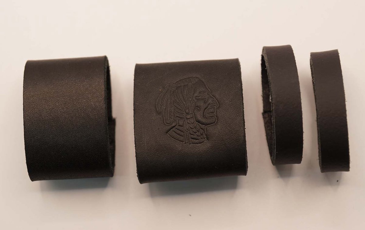 4 Lederen riem lusjes voor broekriem van 4 cm breed, 1x zwart met lus breedte 3 cm en 2x zwart met lus breedte 1 cm en 1x indiaan met lus breedte 4 cm - zwarte leren lusje vervangen voor lederen broekriem - riem repareren nieuw lusje
